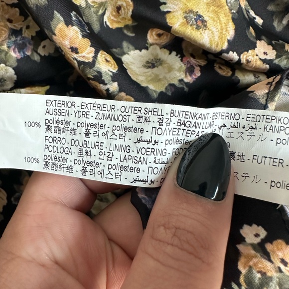 ZARA Yellow Floral V Neck Wrap Dress Long Sleeve Romper - Picture 6 of 9